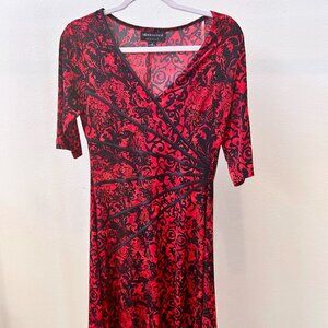 Y2K Style RED FLORAL V-Neck Office Siren Boardroom Baddie